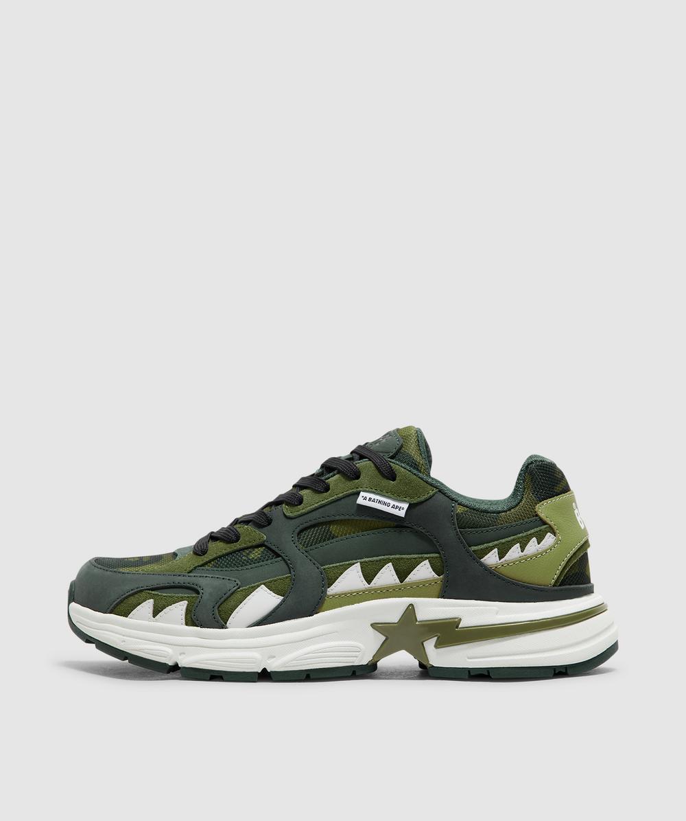 Bape - A Bathing Ape  Shark Sta #1 M1 Sneaker In Green