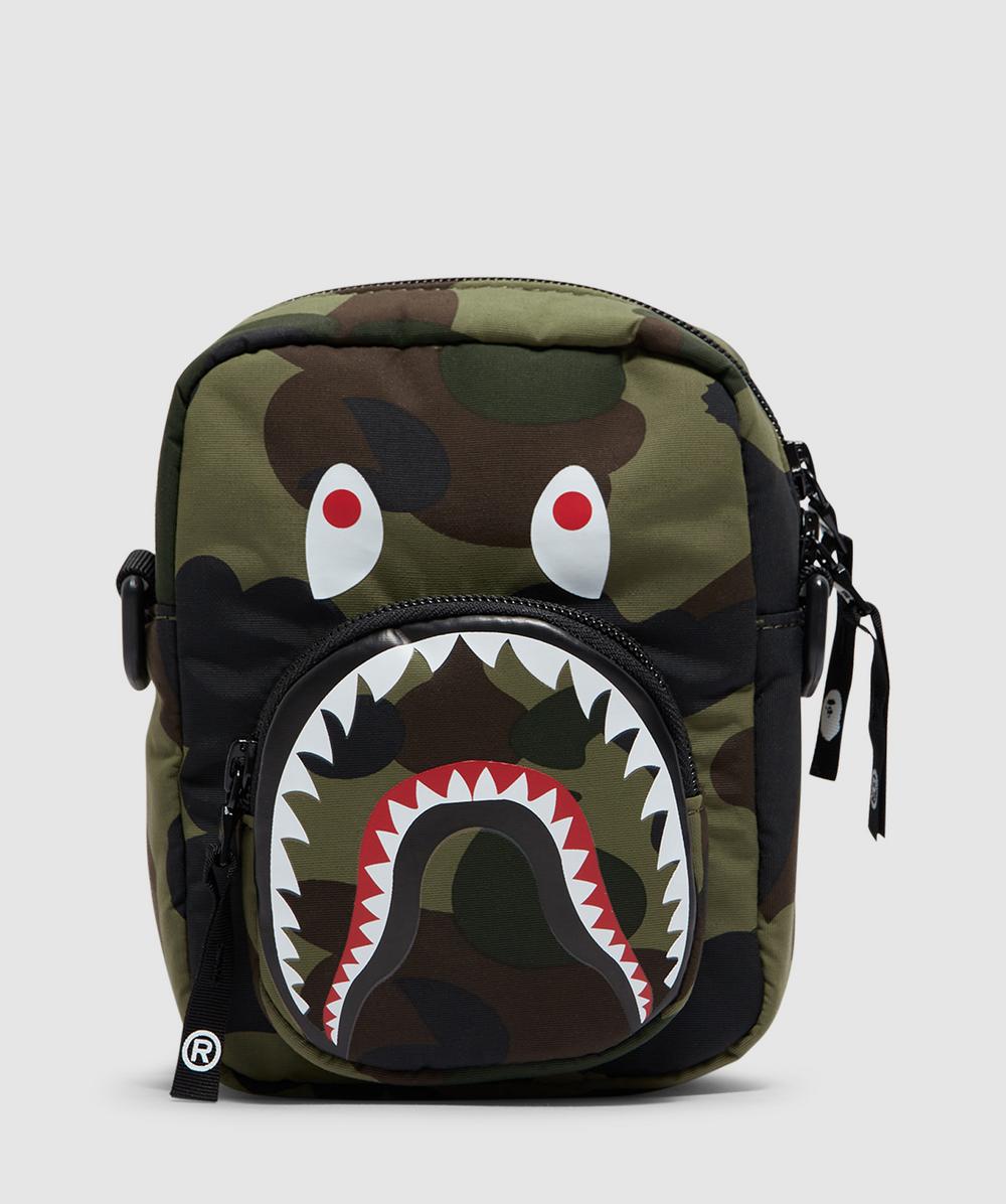 Bape - A Bathing Ape 1st Camo Shark Mini Bag In Green