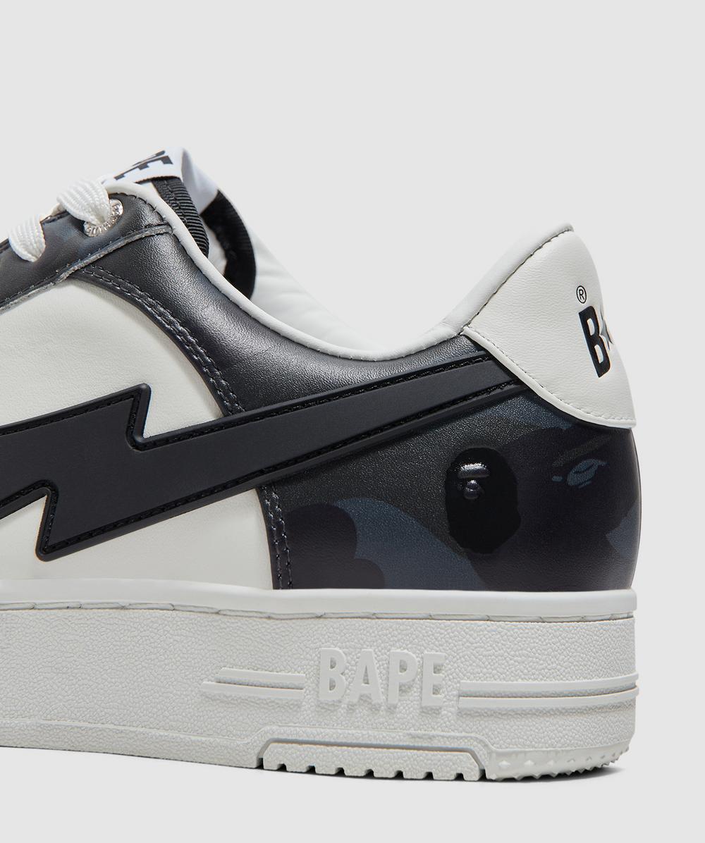 a bathing ape bapesta low m1 white black