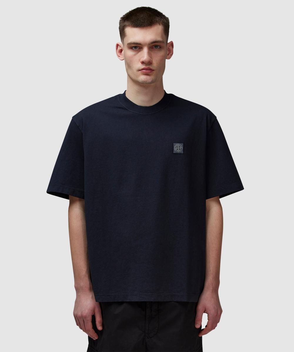 Stone Island Logo T-Shirt (Navy Blue - M) - Size M, Unisex