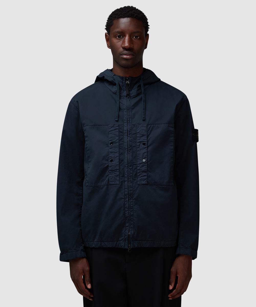 Stone Island Supima Twill Stretch Short Parka (Navy - M) - Size Clothing & Accessories > Clothing > Outerwear > Coats & Jackets, Male