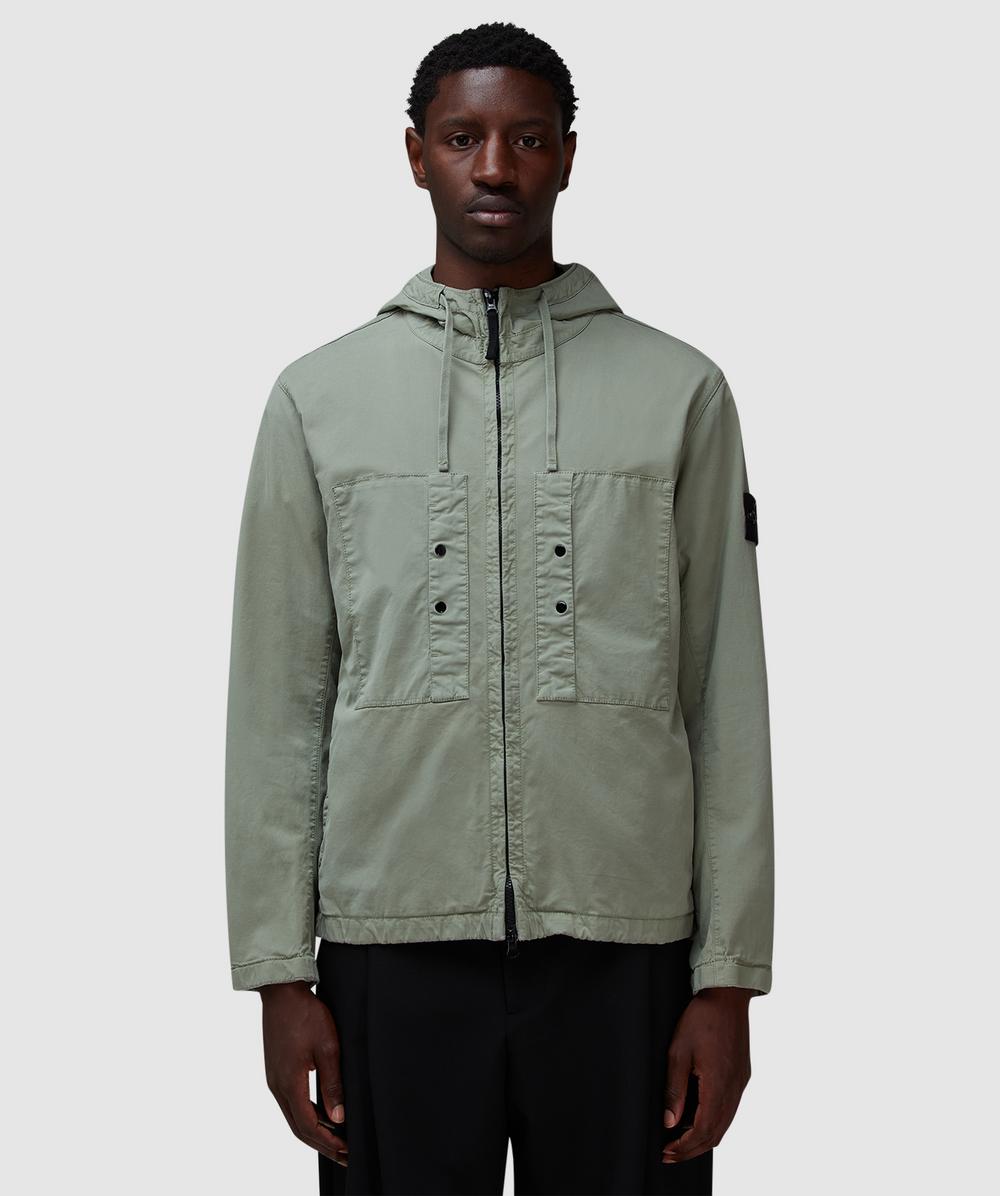 Stone Island Supima Twill Stretch Short Parka (Sage - Xxl) - Size XXL, Male