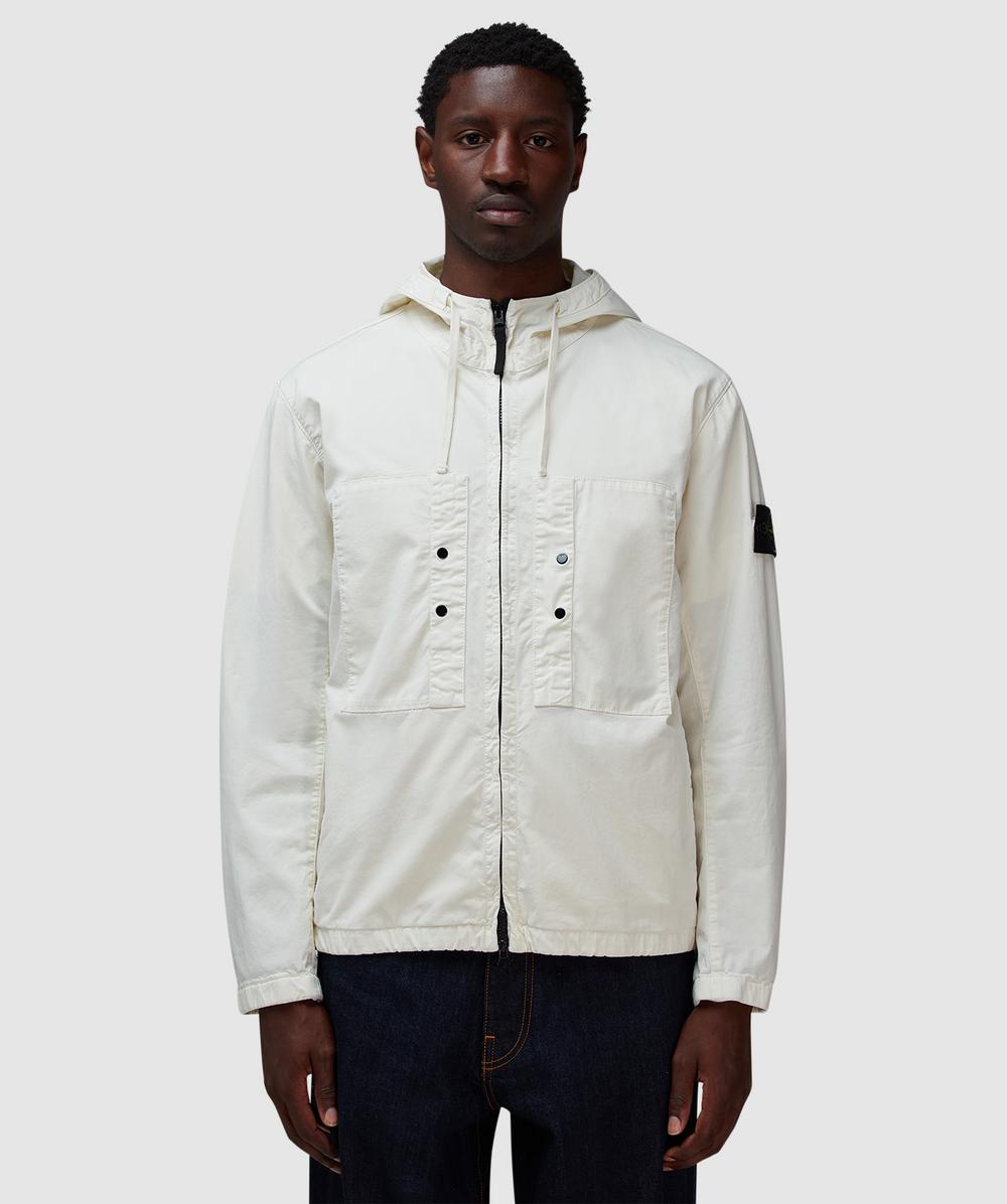 Stone Island Supima Twill Stretch Short Parka (Ivory - M) - Size M, Male