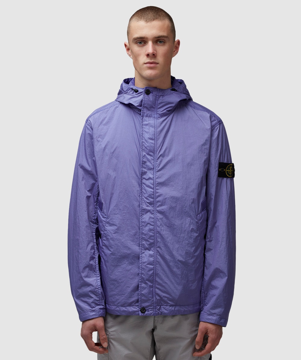 Stone Island Garment dyed crinkle short parka jacket LAVENDER SEVENSTORE