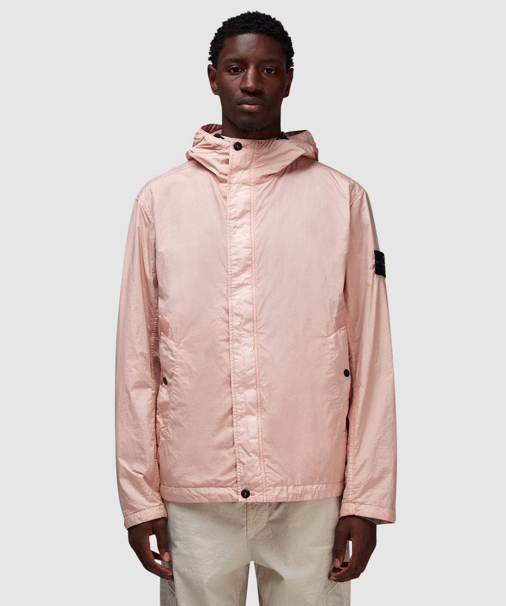 Stone Island Crinkle R-Ny Short Parka (Antique Rose - M) - Size Clothing & Accessories > Clothing > Outerwear > Coats & Jackets, Male