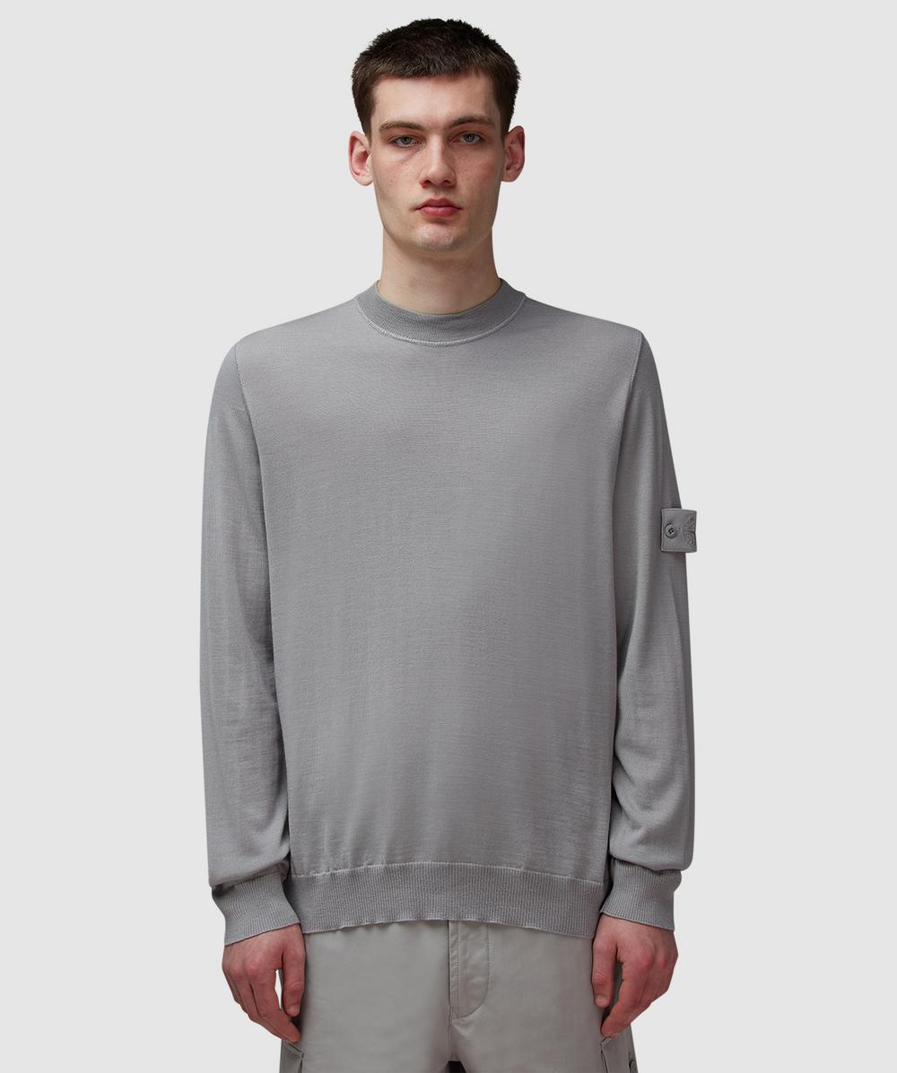 Stone Island Ghost Wool Crewneck Sweatshirt (Dust - L) - Size Clothing & Accessories > Clothing > Shirts & Tops, Male