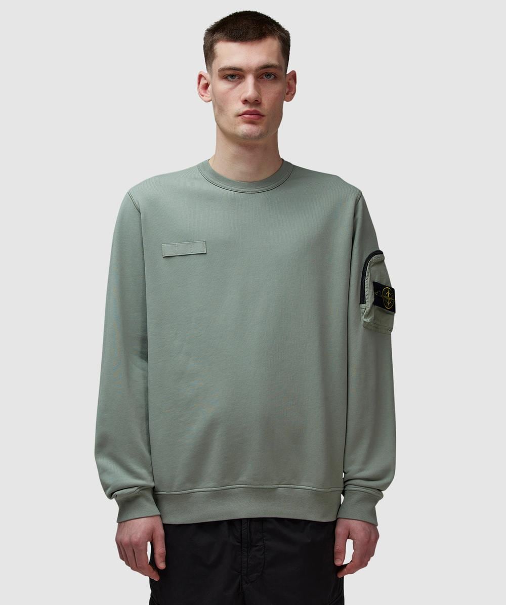 Stone Island Arm Pocket Sweatshirt (Sage - L) - Size L, Male