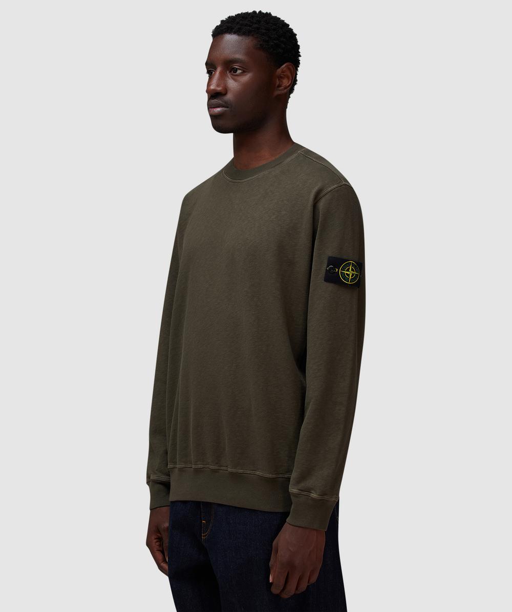 Stone Island Malfile old effect sweatshirt | MILITARY GREEN