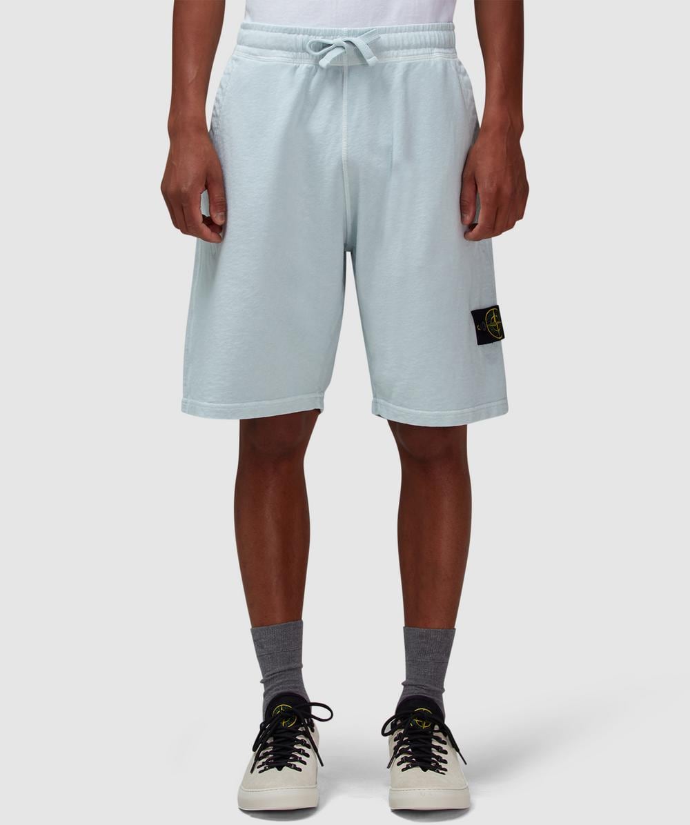 Stone Island Mafile Sweat Short (Sky Blue - M) - Size Clothing & Accessories > Clothing > Shorts, Male