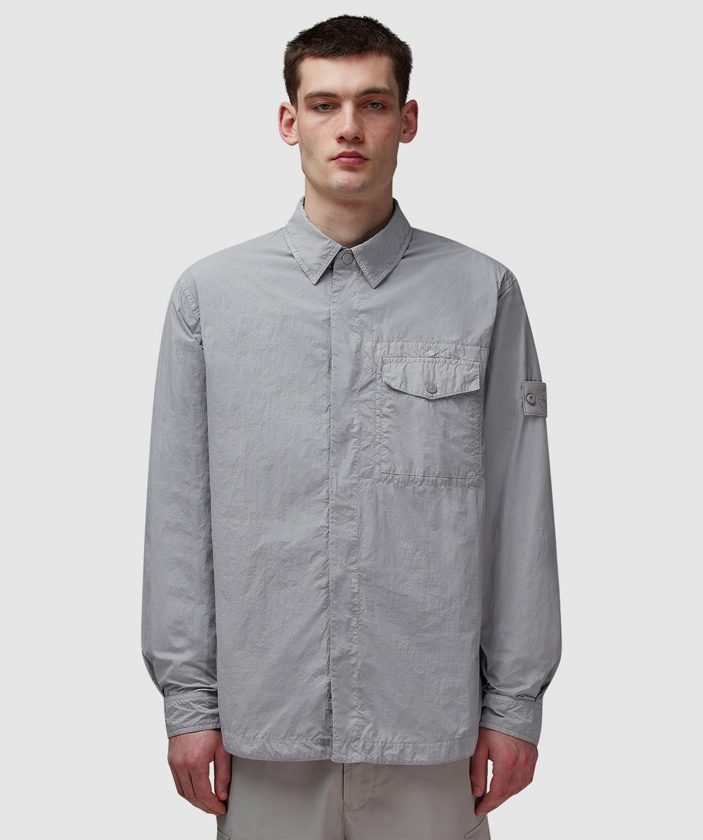 Stone Island Ghost Nylon Smerigliato Overshirt In Dust