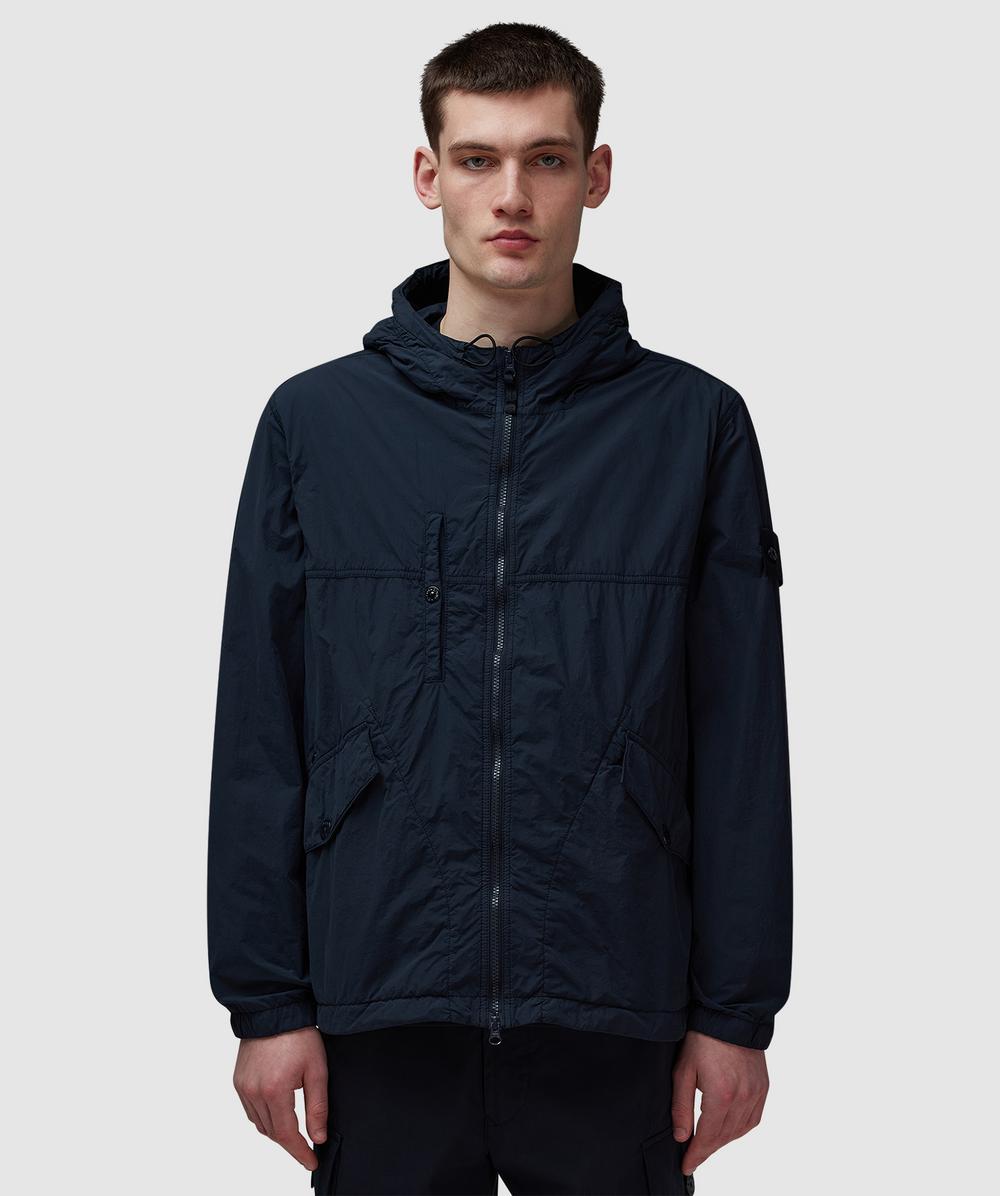 Stone Island Ghost Nylon Smerigliato Short Parka (Navy Blue - L) - Size Clothing & Accessories > Clothing > Outerwear > Coats & Jackets, Male
