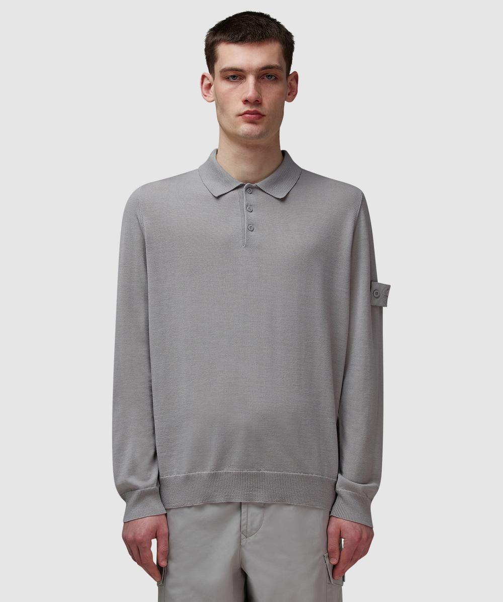 Stone Island Ghost Long Sleeve Polo Shirt (Dust - M) - Size Clothing & Accessories > Clothing > Shirts & Tops, Male