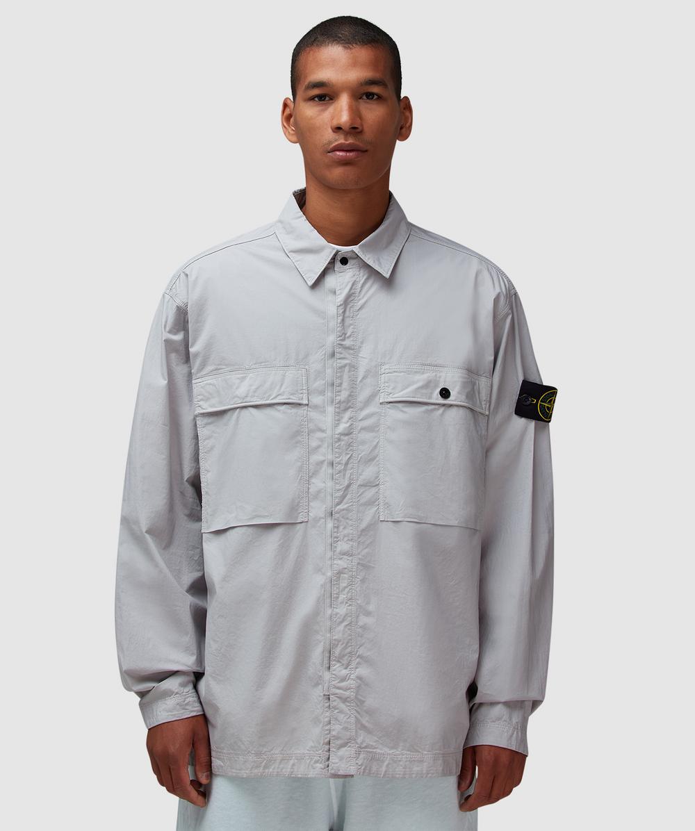 Stone Island Tela Paracadute Overshirt (Pearl Grey - Xl) - Size XL, Male