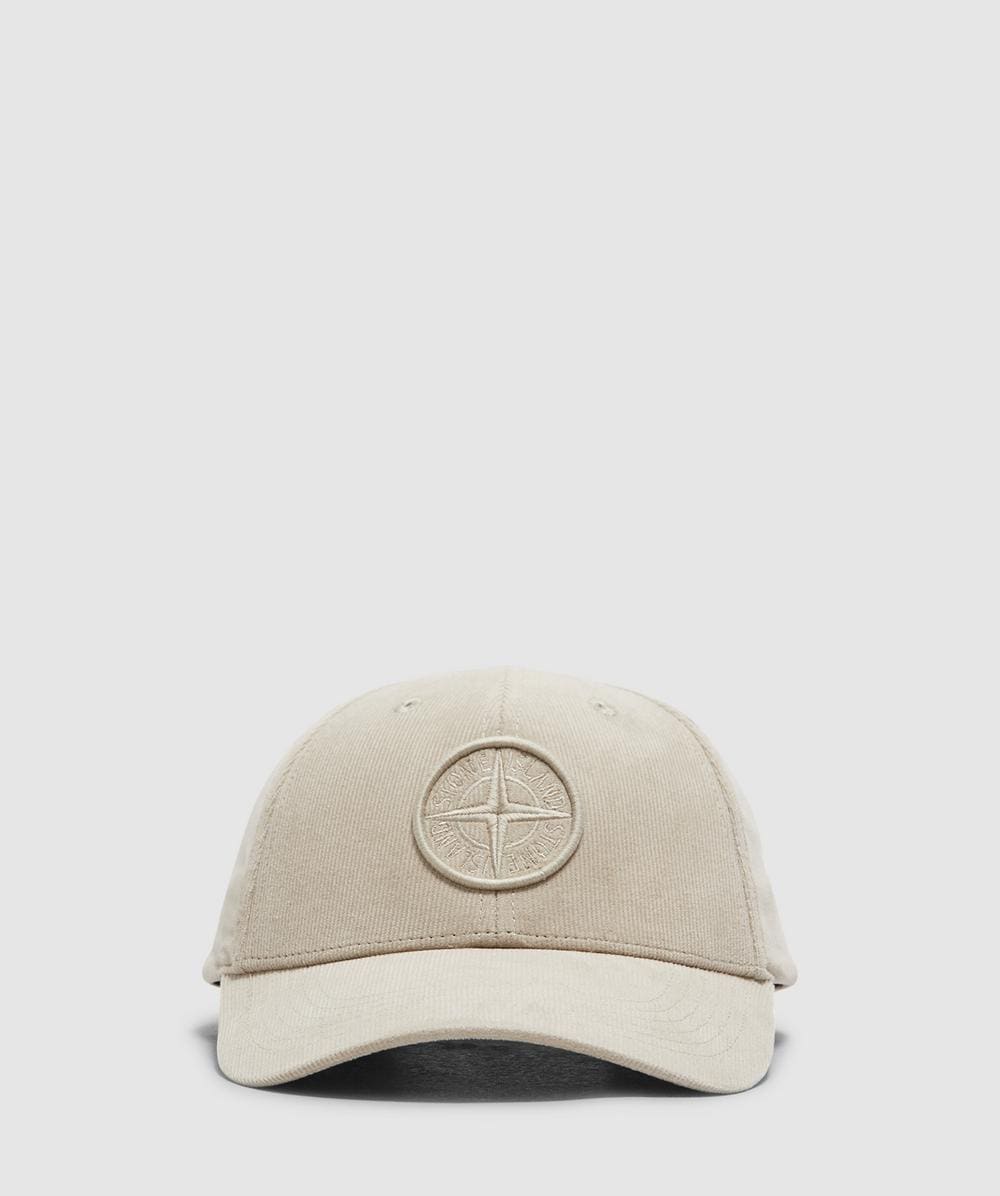 Stone Island Micro Corduroy Cap In Desert