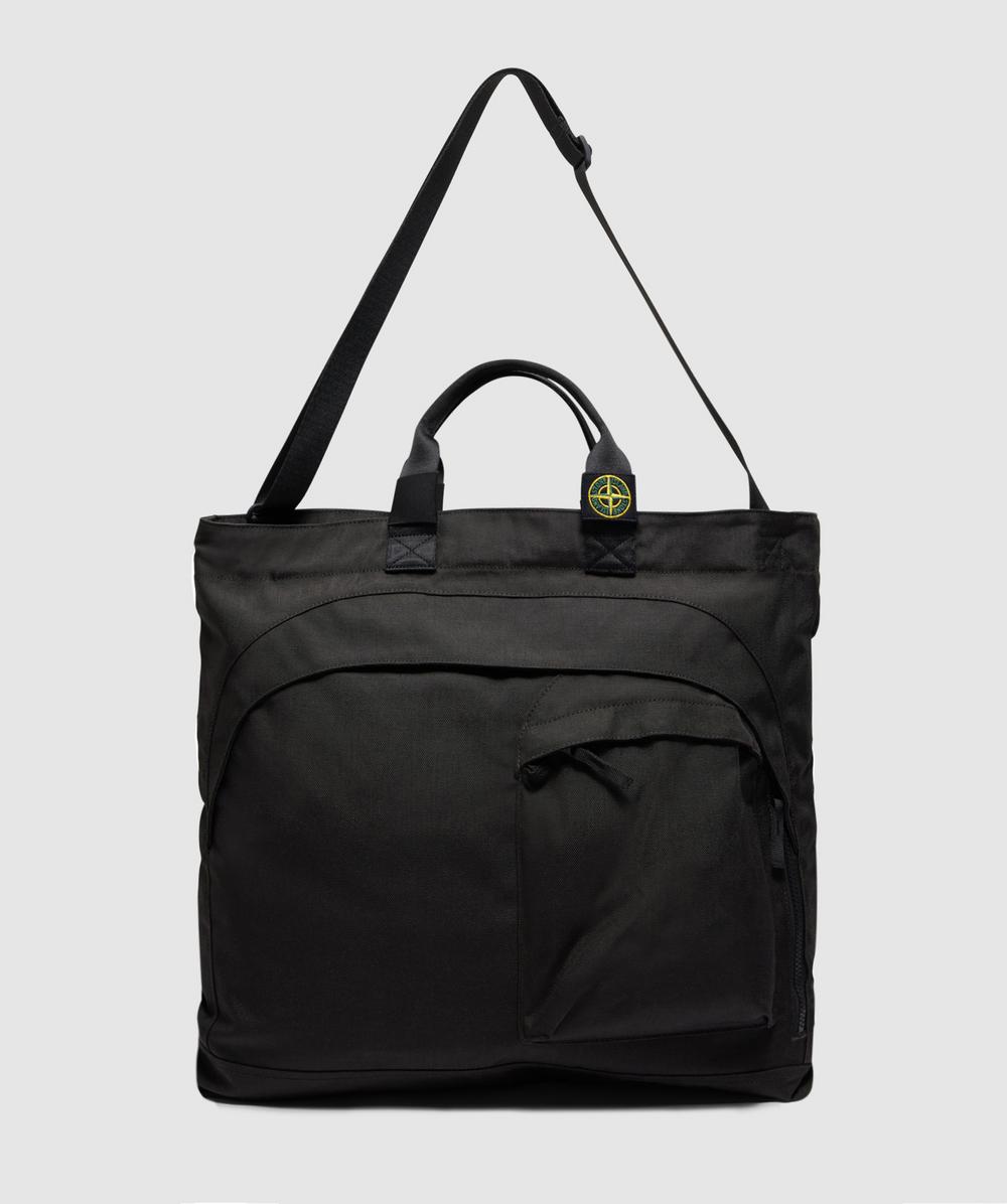 Stone Island Resin Treated Cordura Tote Bag In Lead Grey