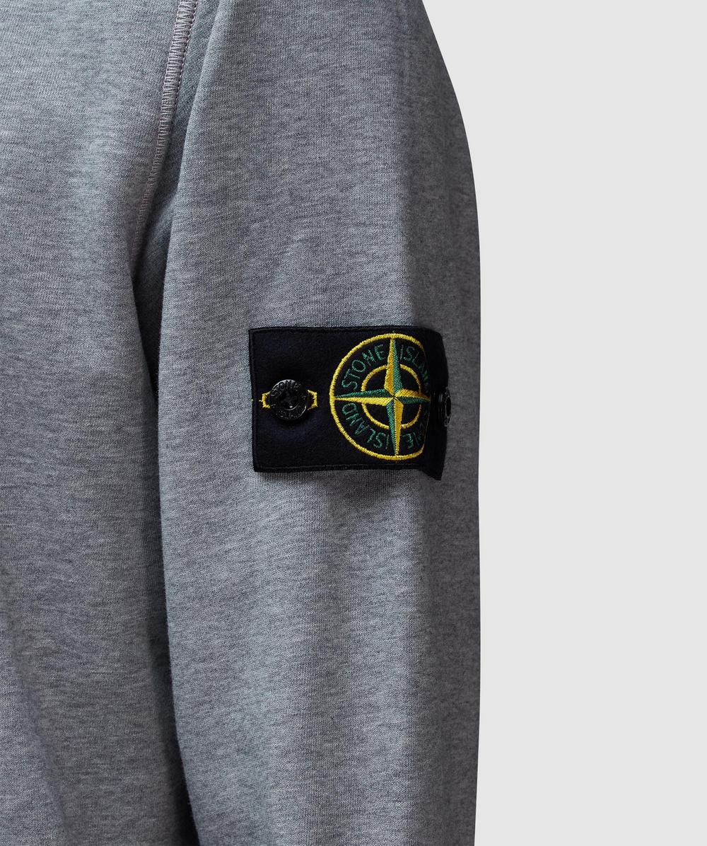 スウェット・トレーナー STONE  Fleece sweatshirt in organic cotton Stone Island Organic cotton fleece sweatshirt | MELANGE GREY