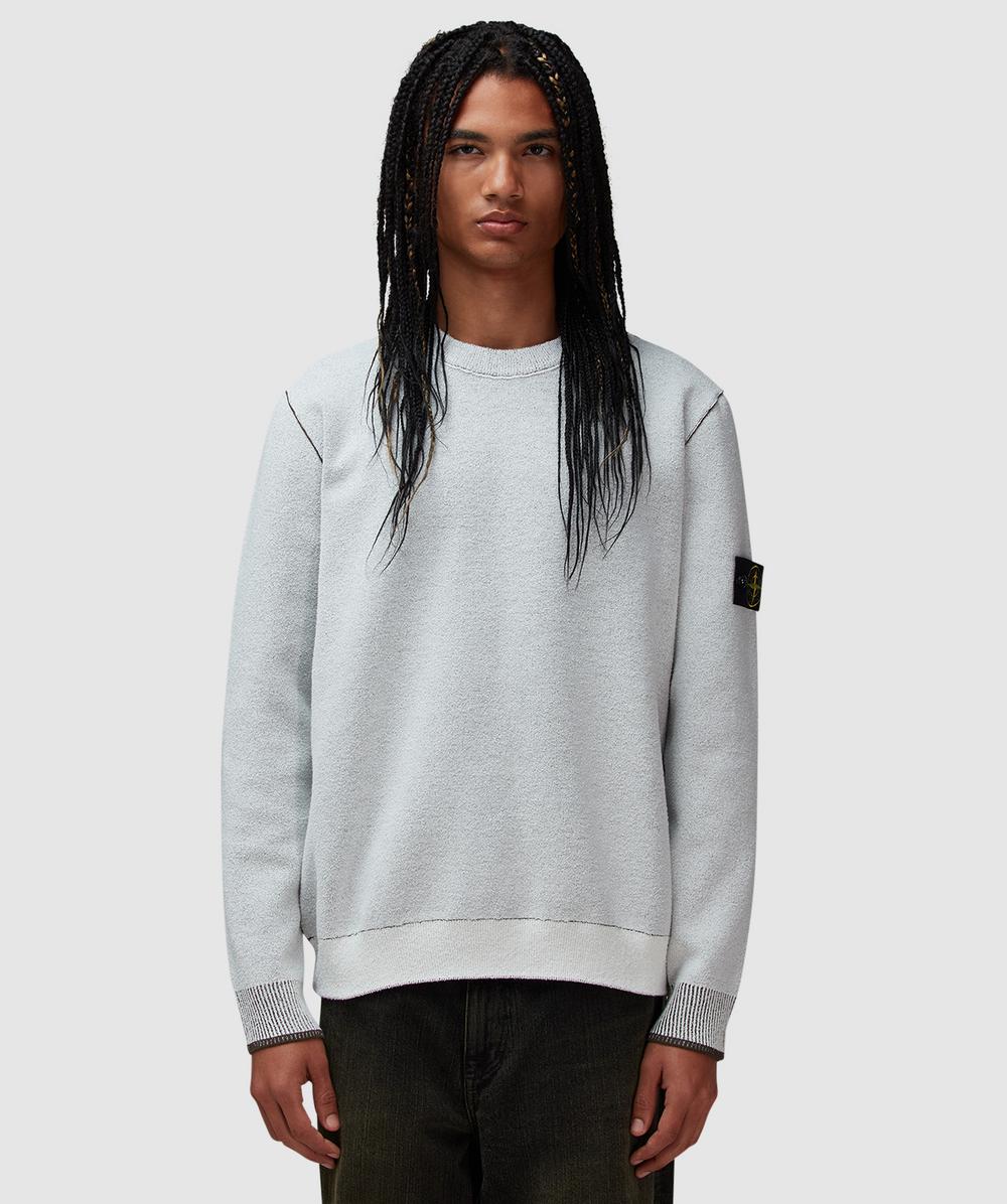 Stone Island Double Face Bi-Colour Sweatshirt (Ivory - Xl) - Size XL, Male