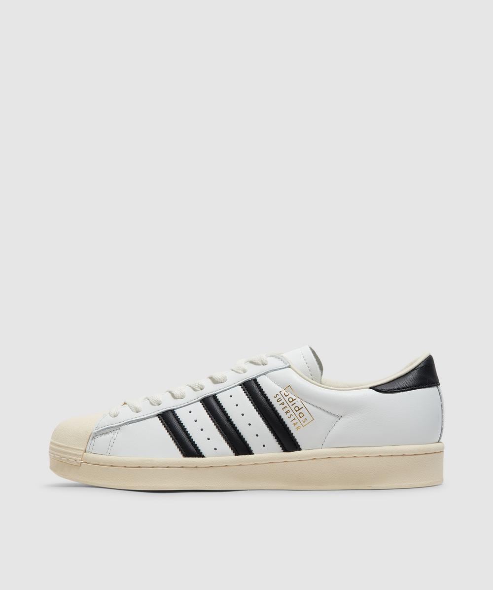 Adidas Originals Superstar Vintage Ostrich-effect Leather Sneakers In White