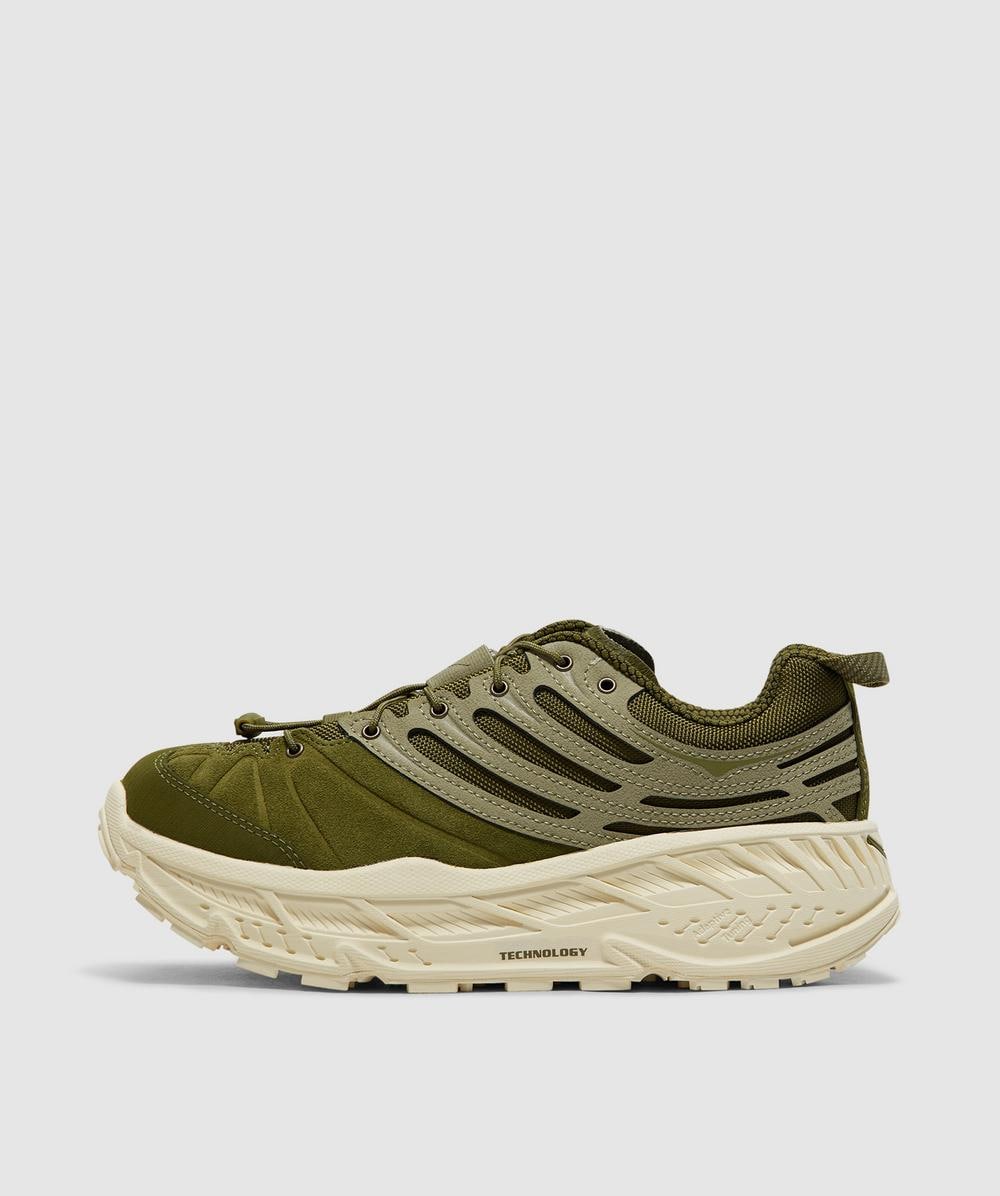 Hoka Stinson Evo Og Sneaker (Moss Green / Wild Mushroom - 8) - Size 8 - Men's, Unisex