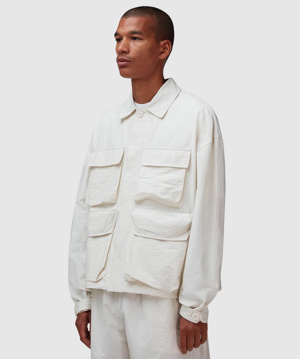 MKI MIYUKI ZOKU Washed box overshirt | BONE | SEVENSTORE