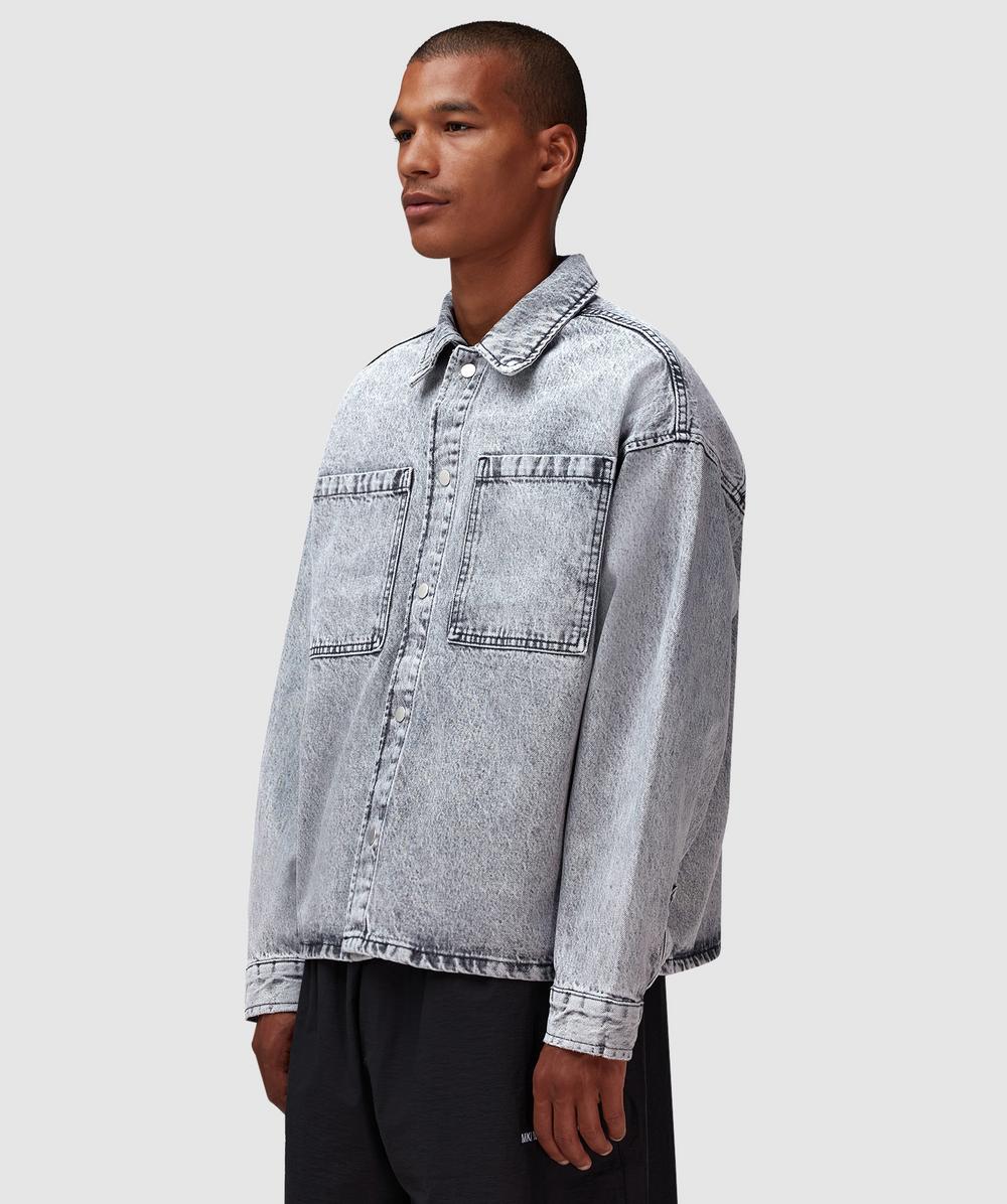 MKI MIYUKI ZOKU Denim box overshirt | WASHED BLACK | SEVENSTORE