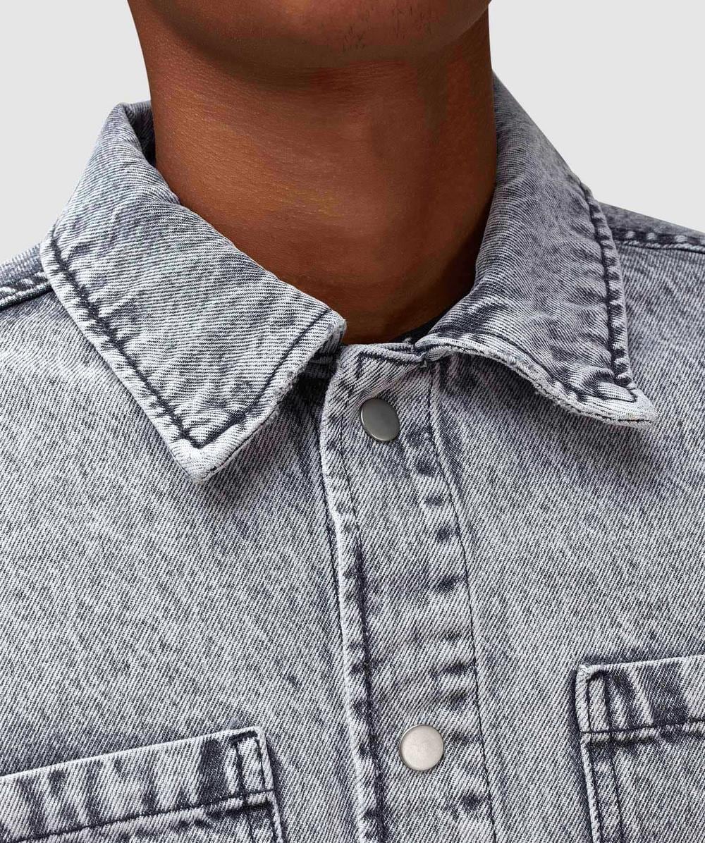 MKI MIYUKI ZOKU Denim box overshirt | WASHED BLACK | SEVENSTORE