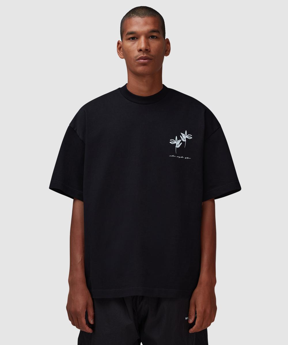 MKI MIYUKI ZOKU Ink flower t-shirt | BLACK | SEVENSTORE