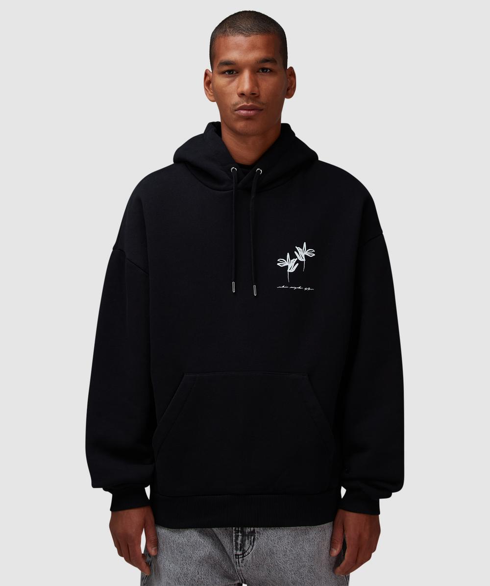 Mki Miyuki Zoku Flower Hooded Cotton-blend Sweatshirt In Black
