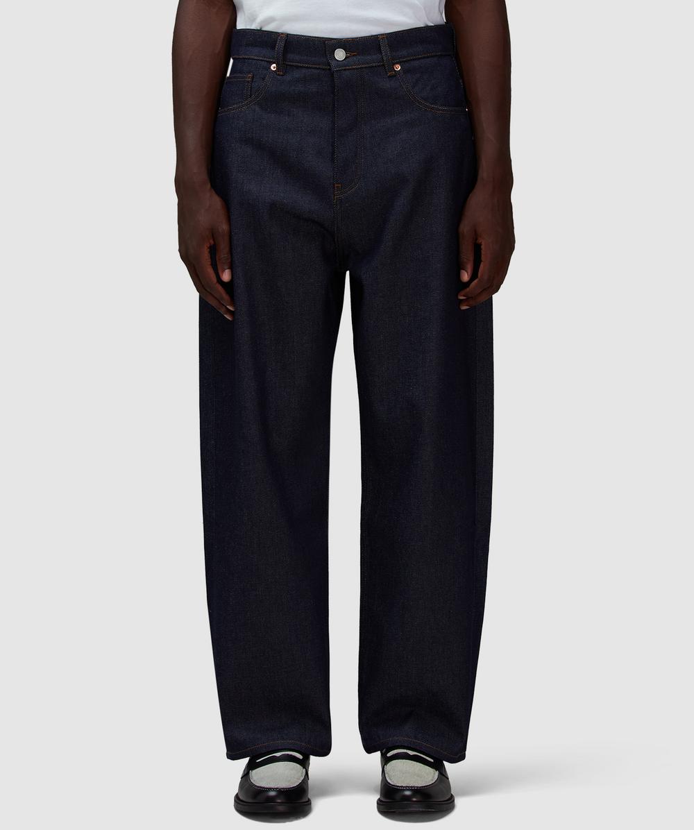 Drôle De Monsieur Raw Baggy Jean In Blue