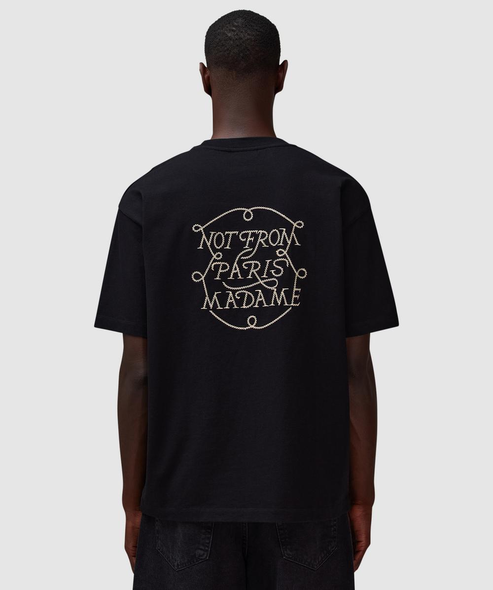 VIP【関税送料無料】希少 Drole De Monsieur Slogan T-shirt Drole de Monsieur Le T-Shirt Slogan II T-shirt Black Men's