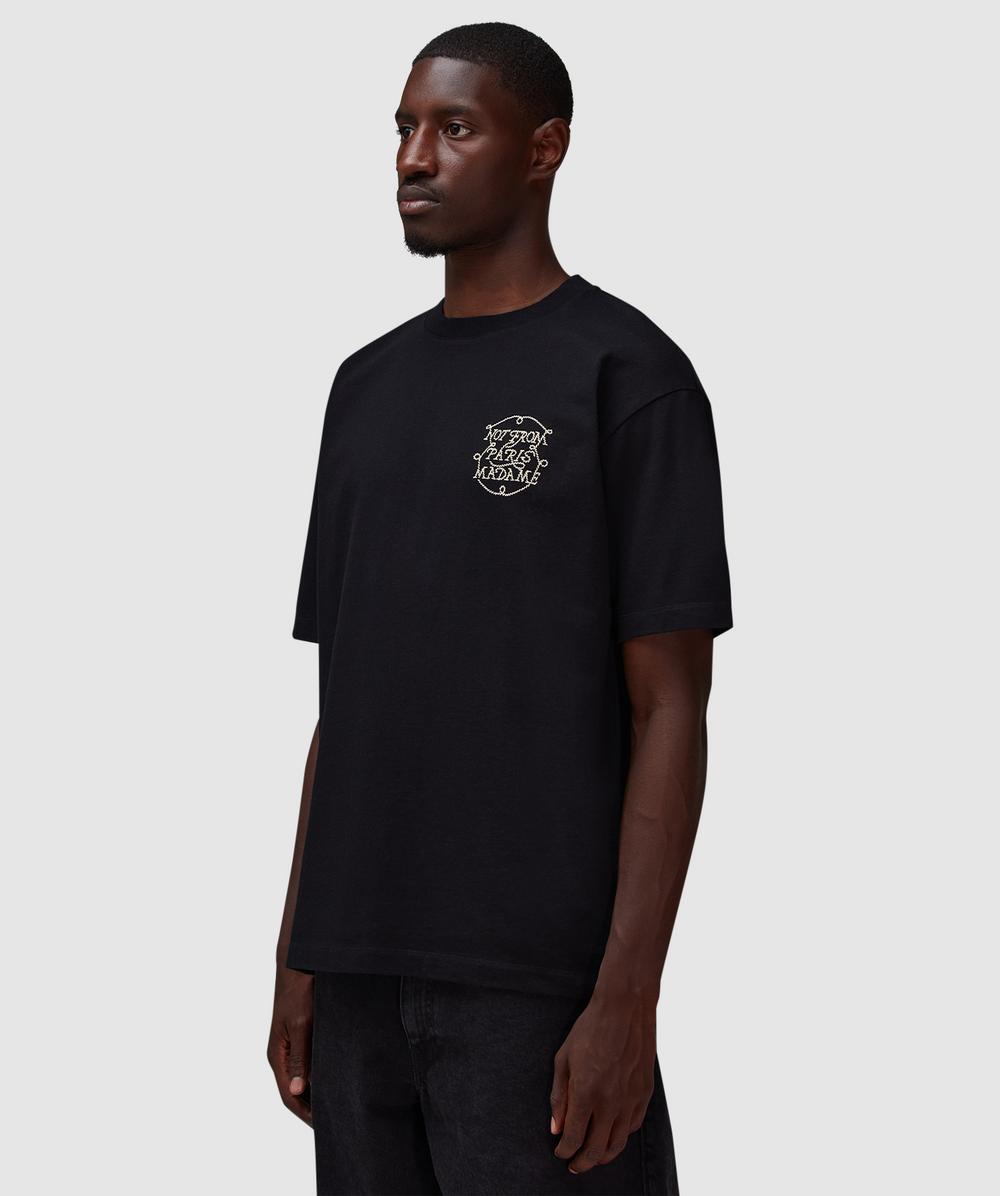 VIP【関税送料無料】希少 Drole De Monsieur Slogan T-shirt Drole de Monsieur Le T-Shirt Slogan II T-shirt Black Men's