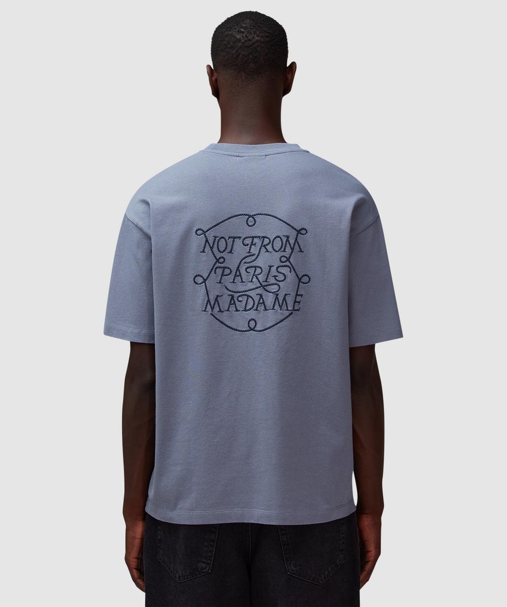Drôle De Monsieur Tresses Slogan T-shirt In Blue