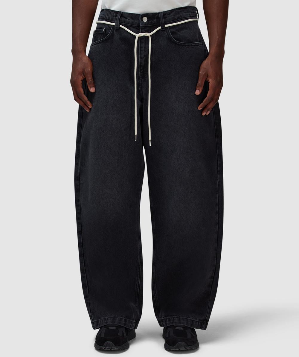 about:blank Wide Leg Denim Pant (Vintage Black - L) - Size L, Male