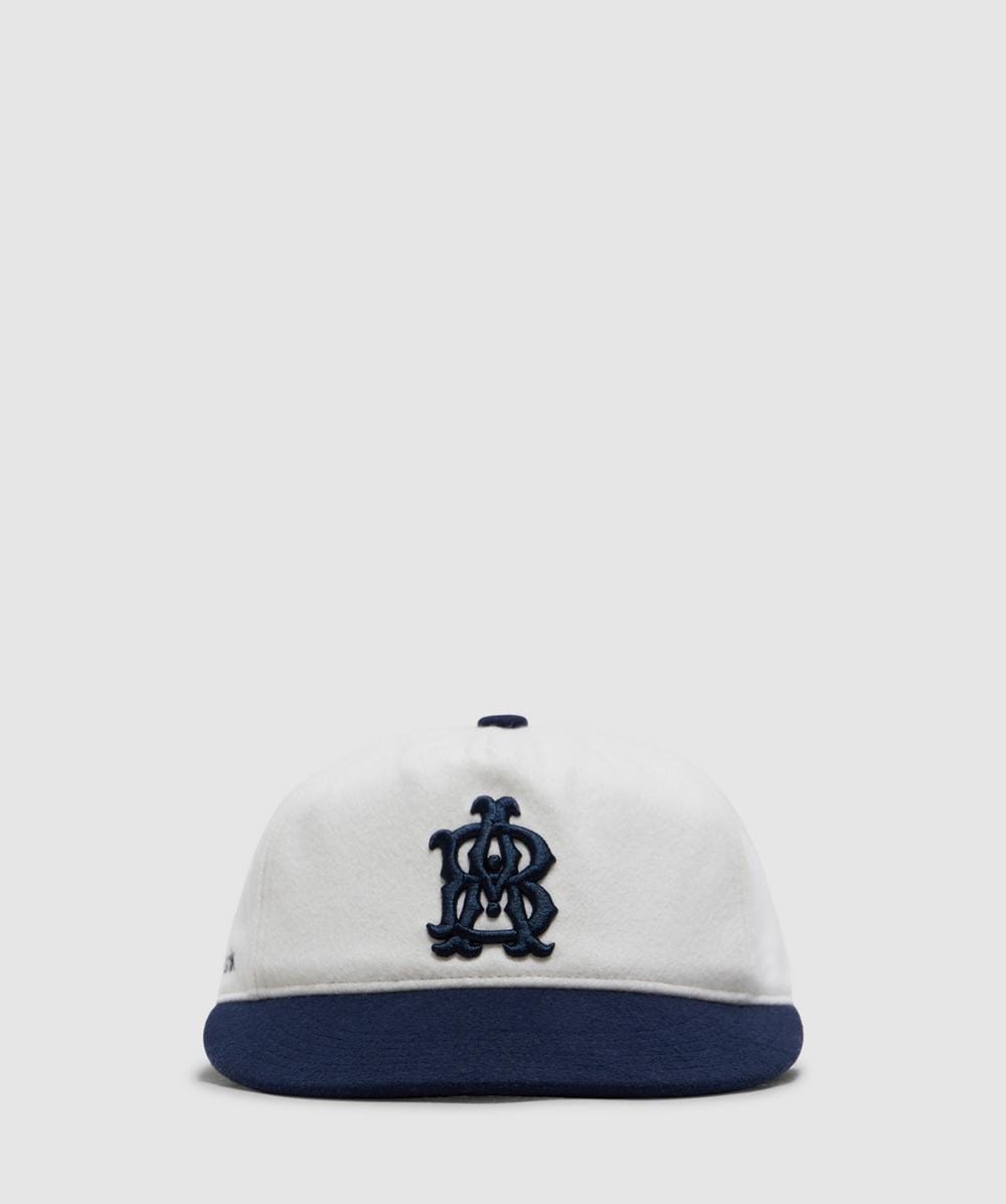 about:blank Monogram Cap (Ecru/Navy - One Size) - Size ONE SIZE, Unisex