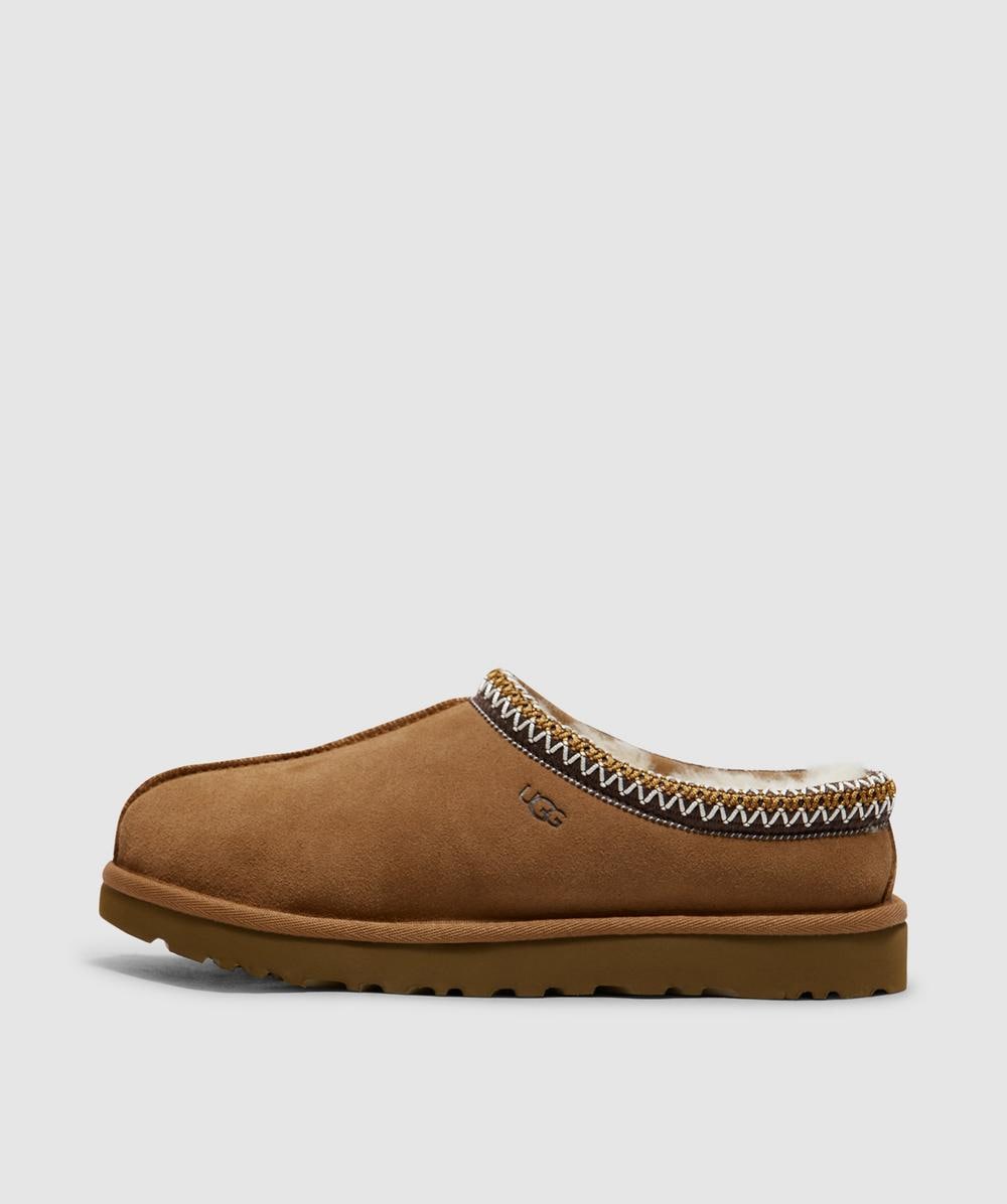 Ugg Soft Suede Slip-on Loafers With Zigzag Stitch Detail In Brown