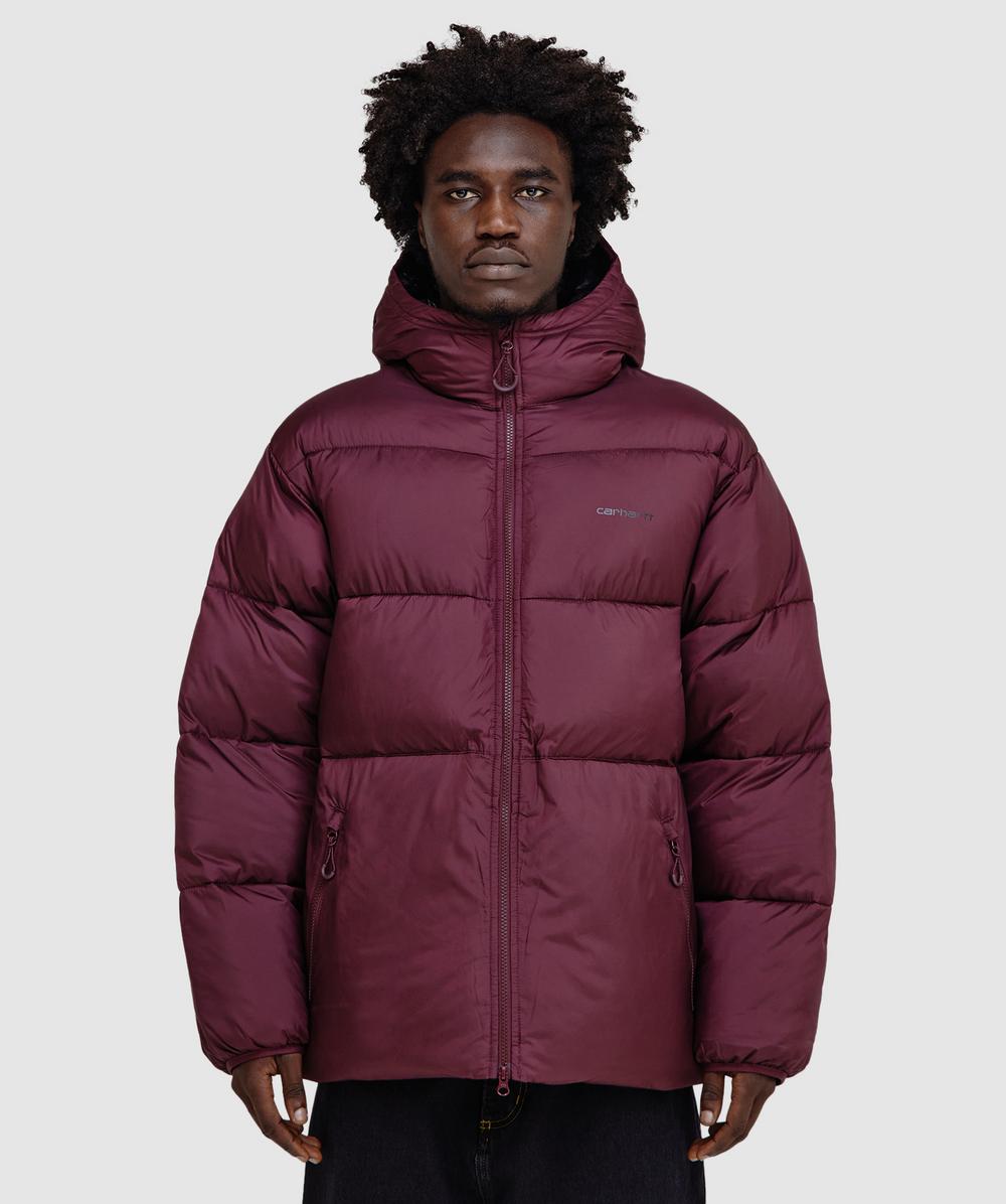 Carhartt Mens Rondo Black Toronto Hooded Shell Jacket In Burgundy