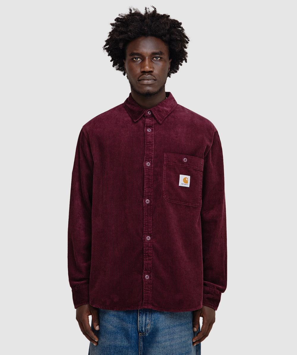 Carhartt Casual Shirt With Button Cuffs And Pocket In Burgundy