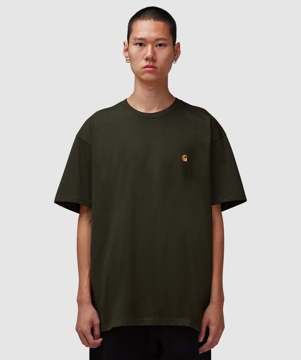 Carhartt S/s Chase Olive Green T-shirt In Green