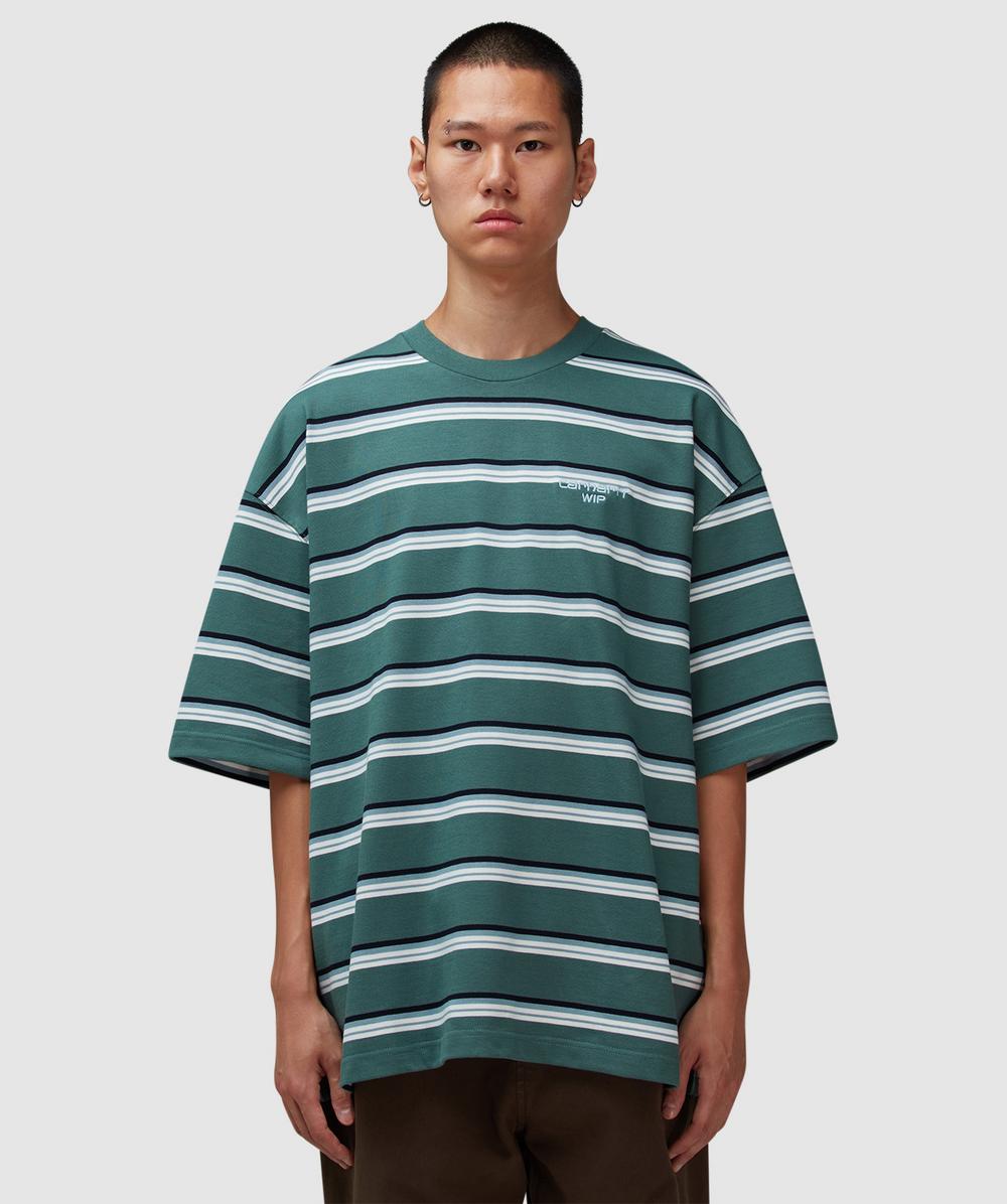 Carhartt WIP Holm T-Shirt (Holm Stripe, Silver Pine - M) - Size M, Unisex