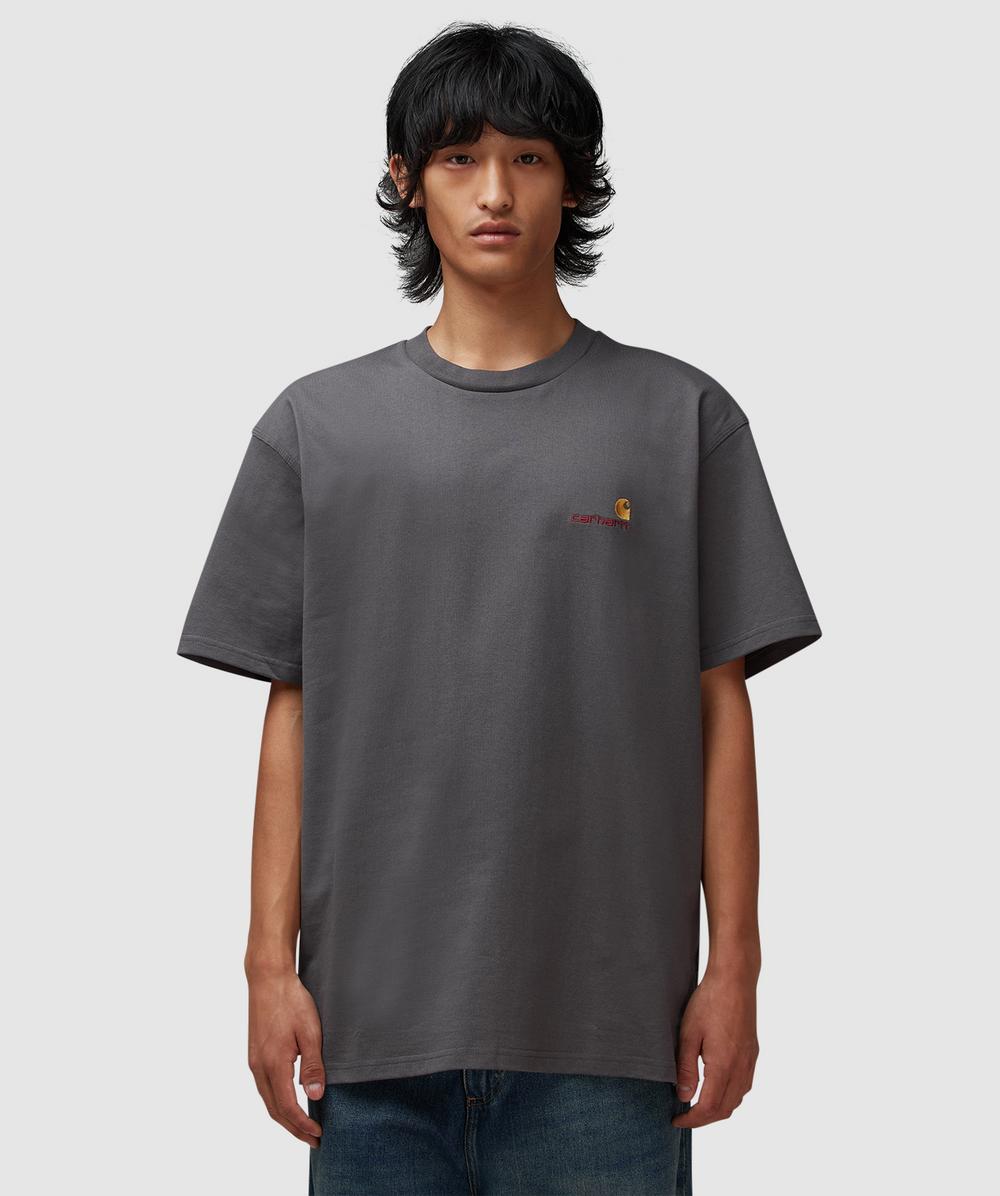 Carhartt Wip American Script T-shirt In Gray