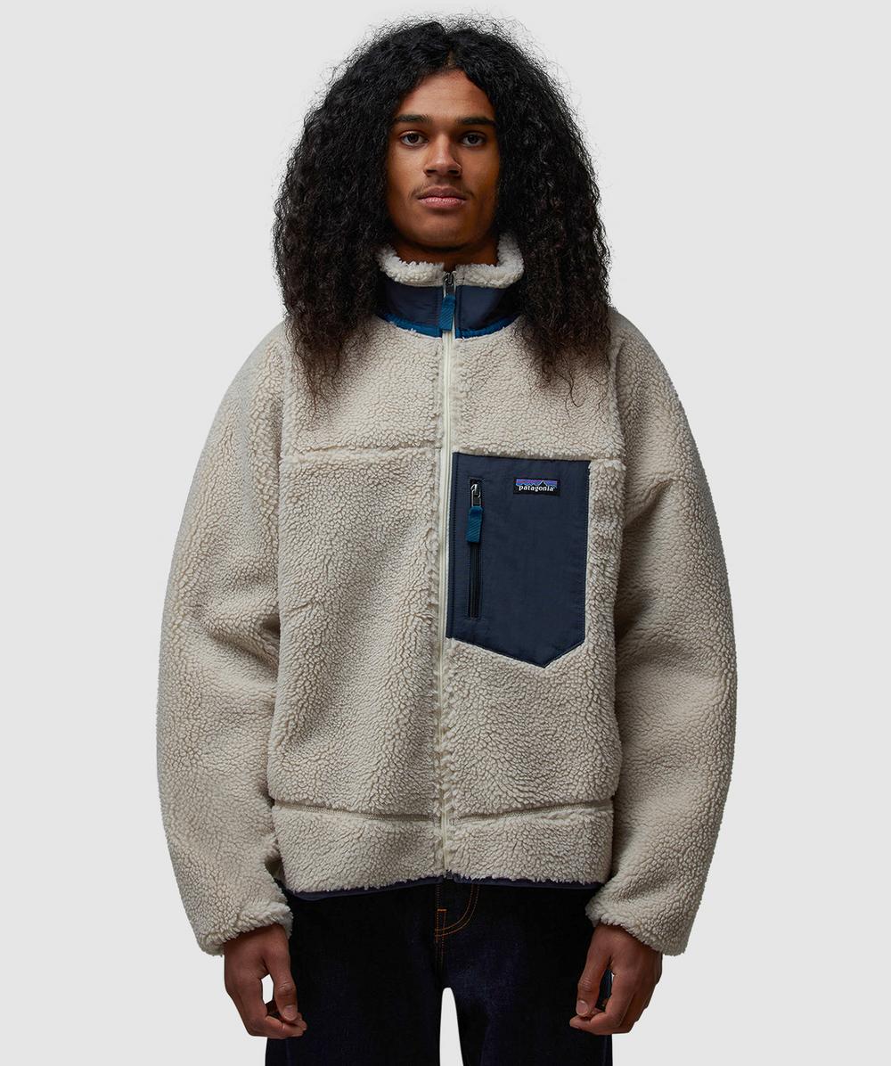 Patagonia Retro-X Jacket (Natural W/Smolder Blue - Xl) - Size XL, Male