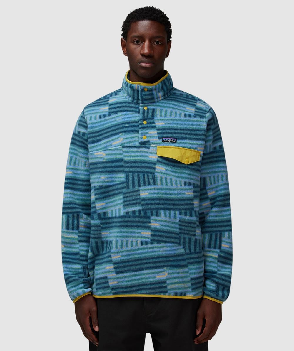 Patagonia Lightweight Snap-T Fleece (Quilty Fitz: Wetland Blue - S) - Size Clothing & Accessories > Clothing > Outerwear > Coats & Jackets, Male