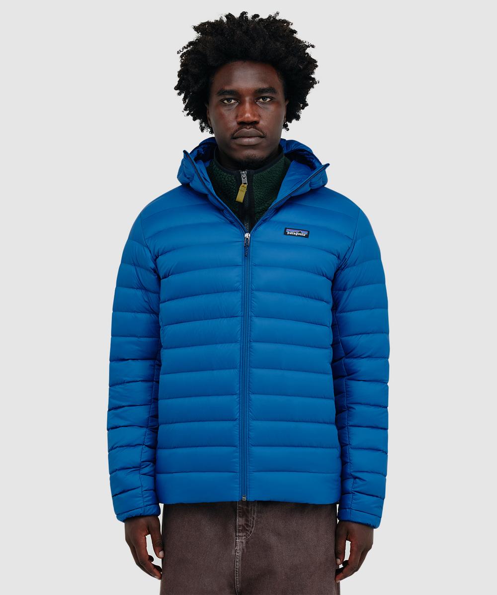 Patagonia Down Sweater Hoodie In Blue