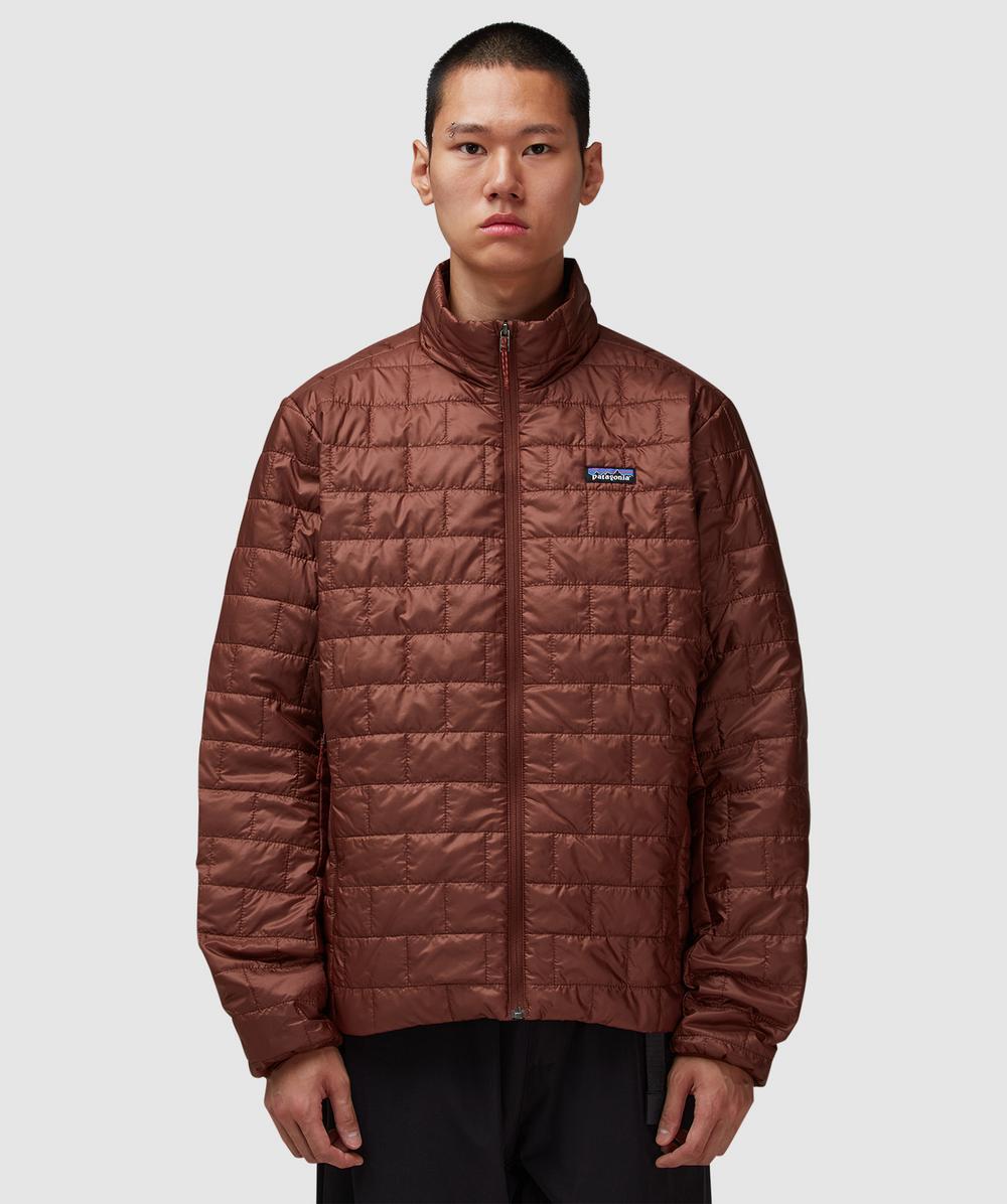 Patagonia Insulated Hooded Jacket Zipper Pockets In Brown