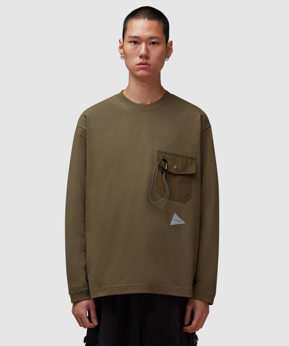 And Wander Heavy Cotton Pocket T-shirt In Green