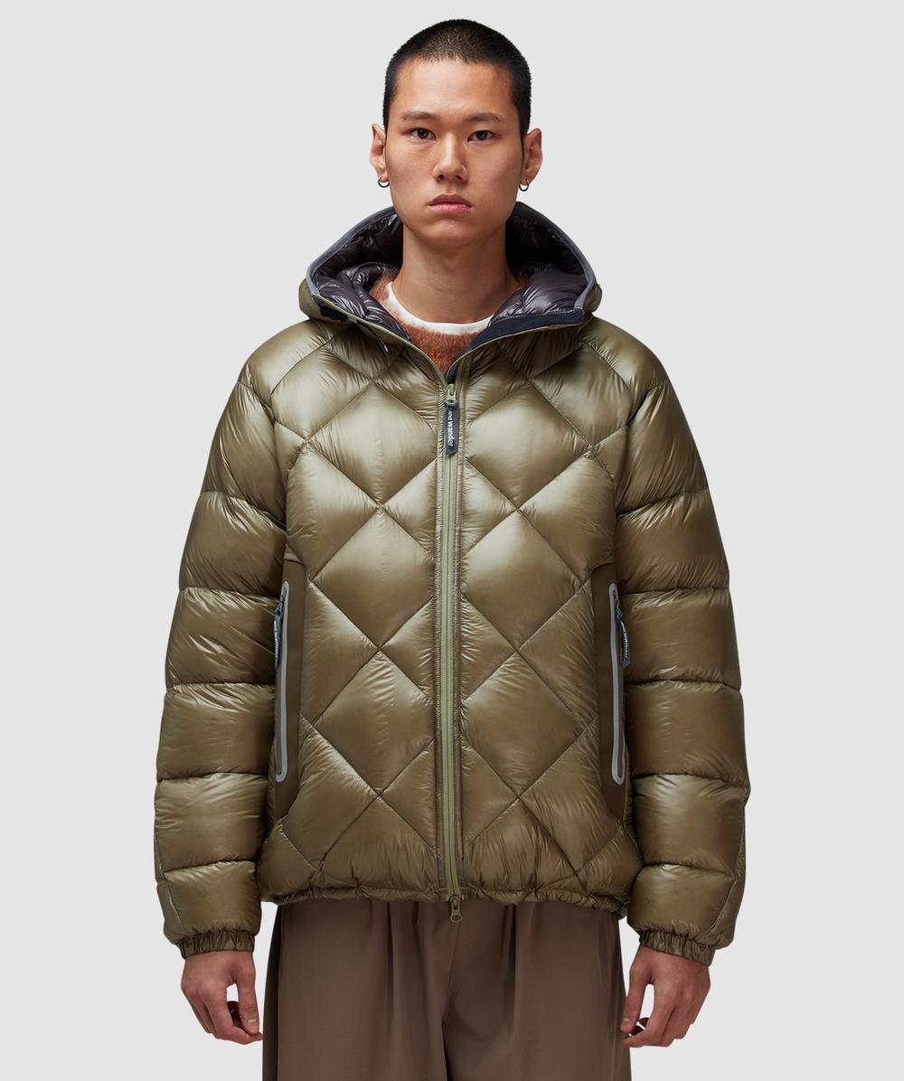 And Wander Diamond Stitch Down Jacket In Green