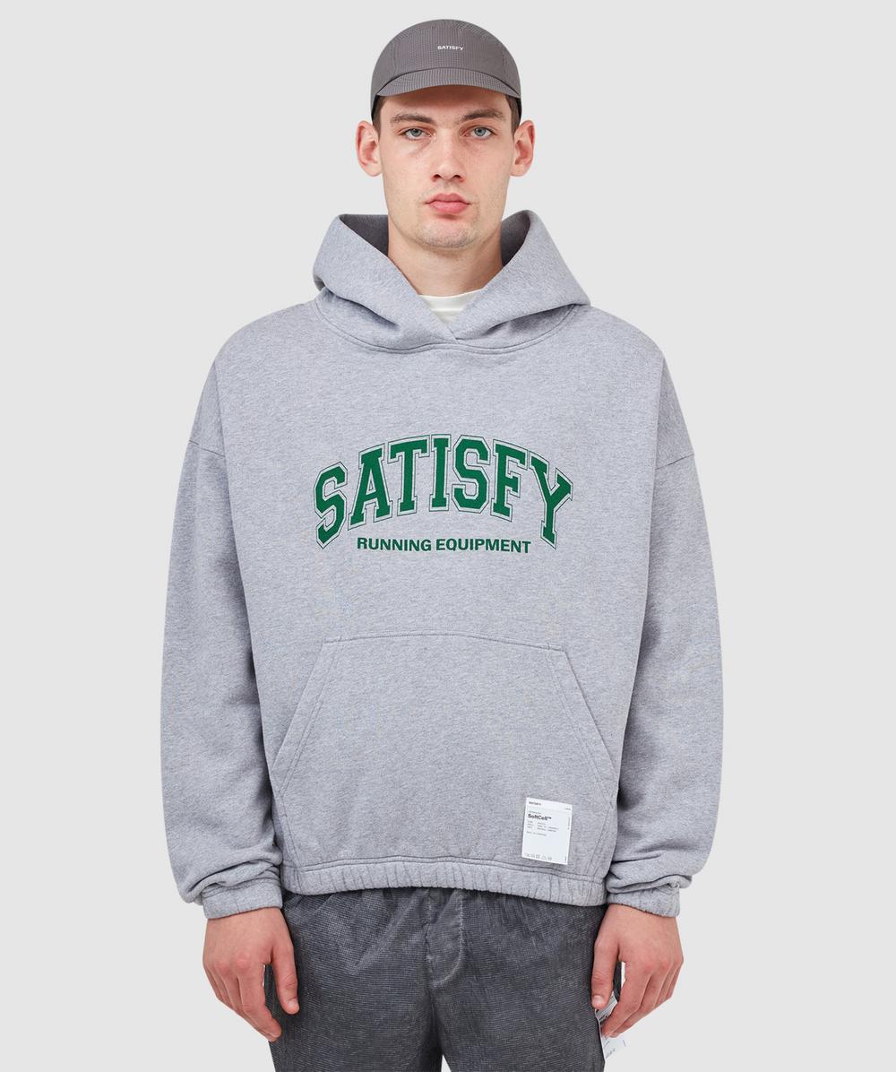 Satisfy Logo Cotton Jersey Hoodie In Gray