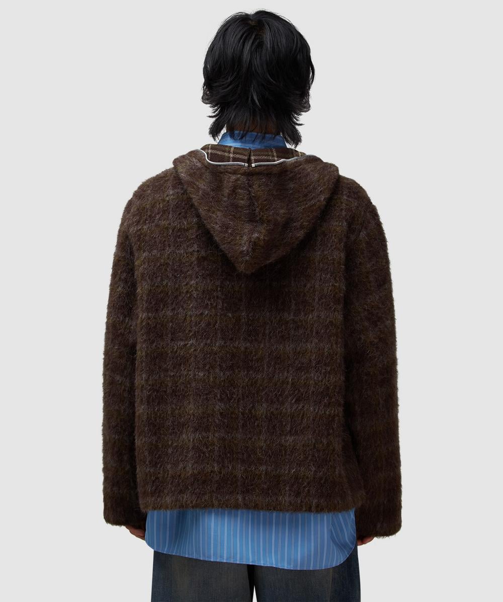 Our Legacy Full zip hoodie | DORF CHECK HAIRY WOOL | SEVENSTORE