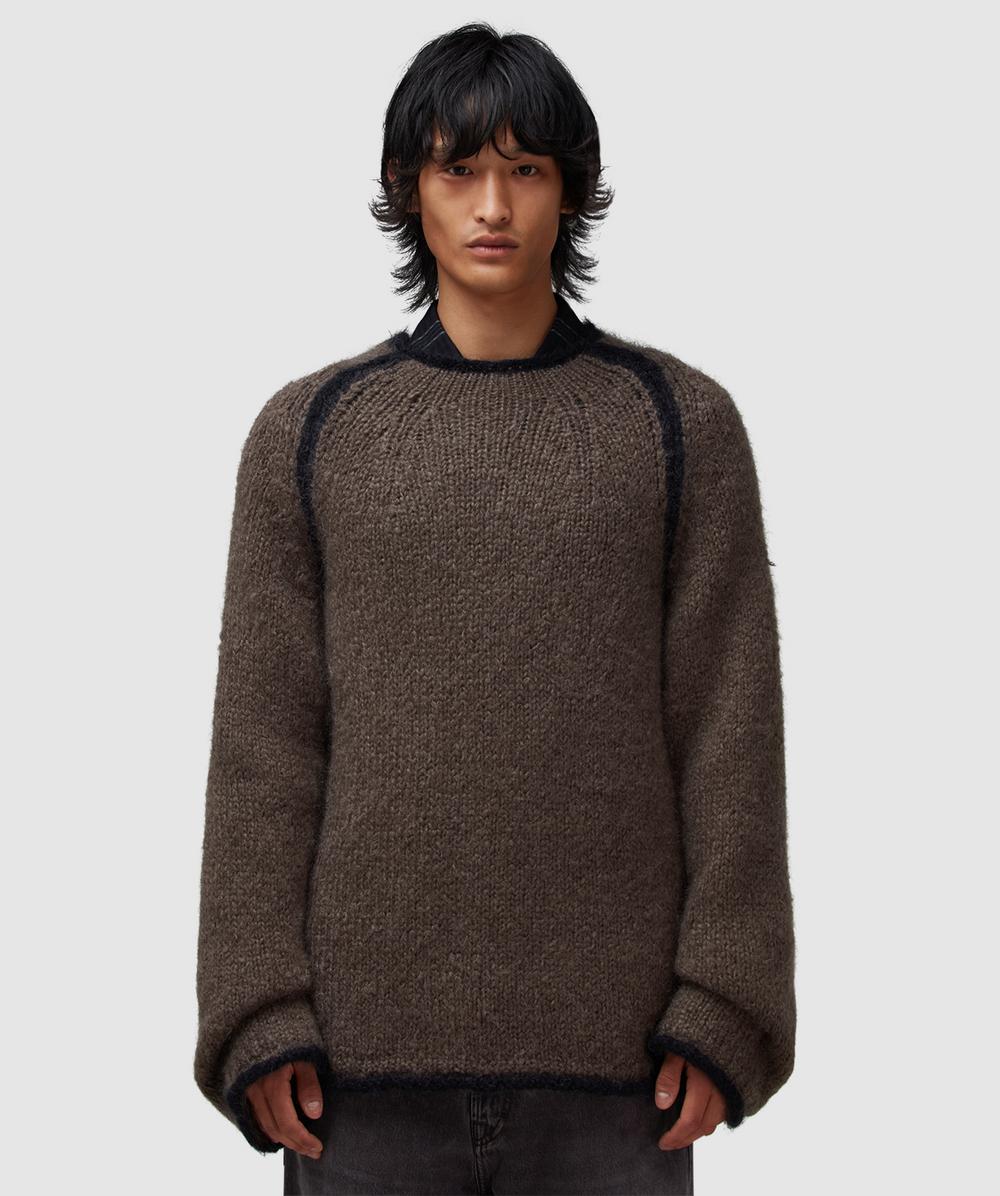 Our Legacy Rider Roundneck Shirt Steel Mohair In Brown