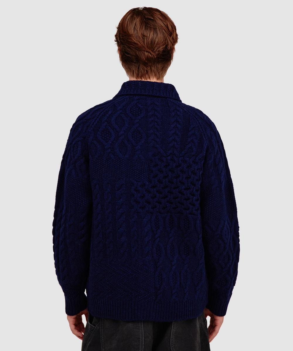 Beams Plus Alan patchwork cardigan | NAVY | SEVENSTORE
